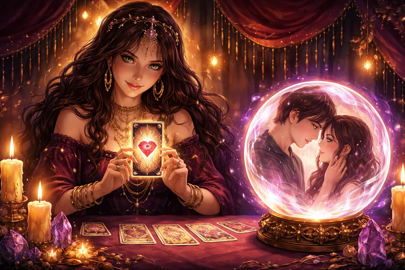 상대방의 정확한 속마음 알아보기 — 10카드 십자 스프레드