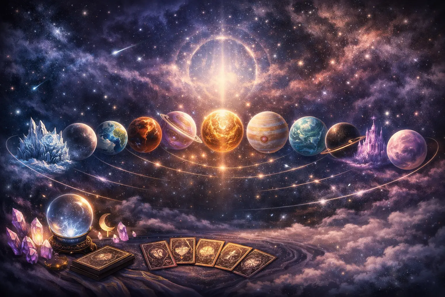 천체의 선율 — 행성 11카드 심층 타로 리딩